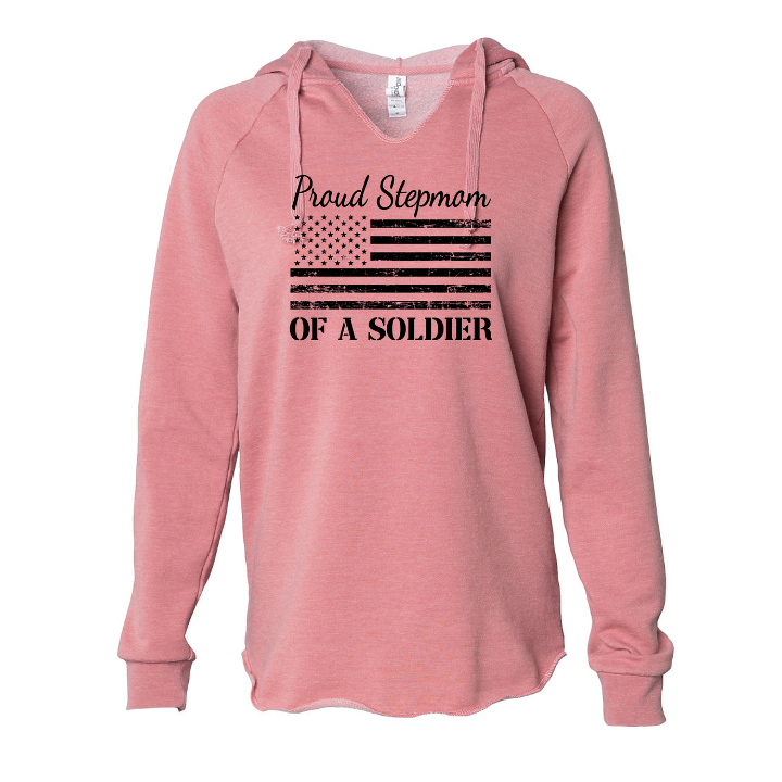 Proud Step Mom of A Soldier Sweatshirt (Dusty Rose)