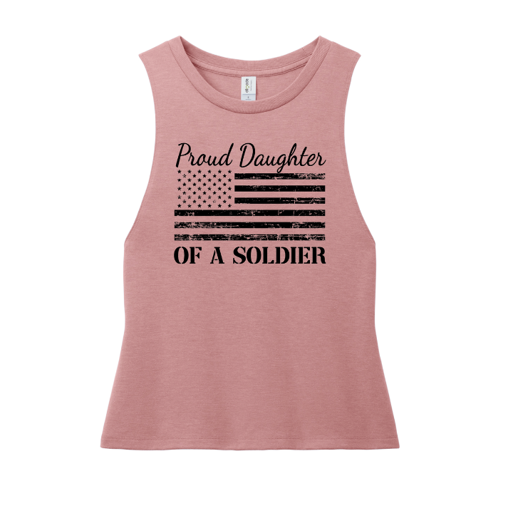 Proud Daughter of a Soldier Muscle Tank (Vintage Rose)