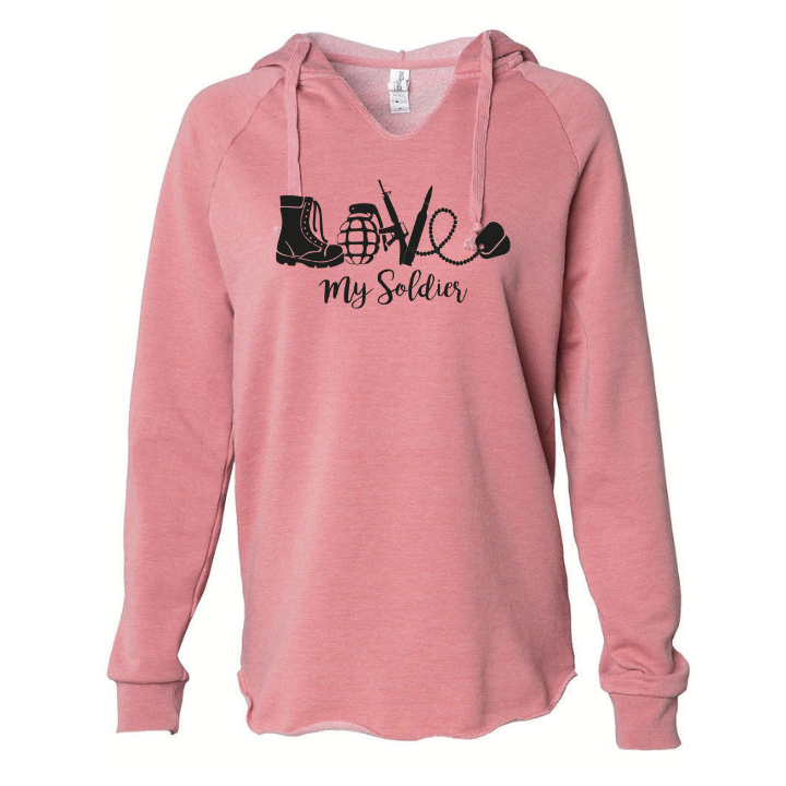 Love My Soldier Hoodie (Dusty Rose)