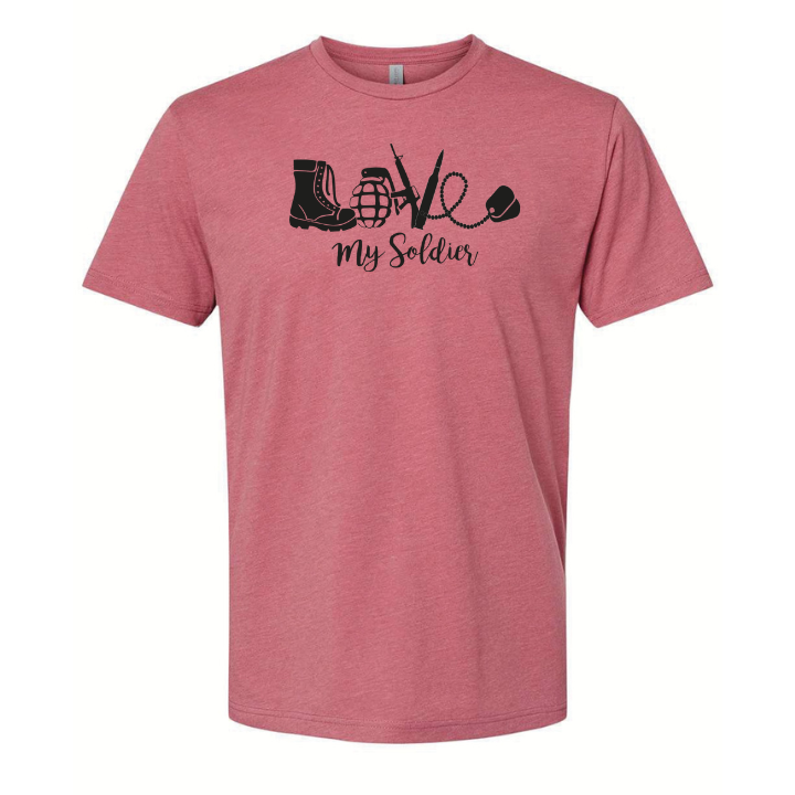 Love My Soldier T-Shirt (Heather Mauve)