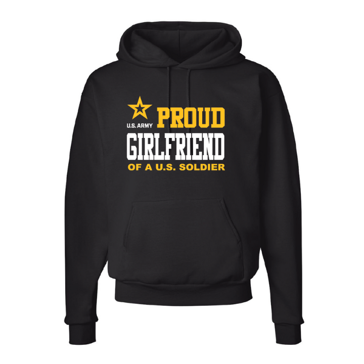 US Army Proud Girlfriend Hoodie Black Girlfriend Oak and Liberty
