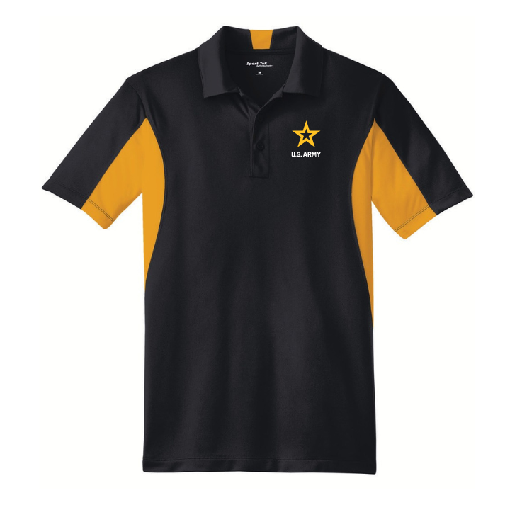 U.S. Army Mens Polo (Black and Gold)