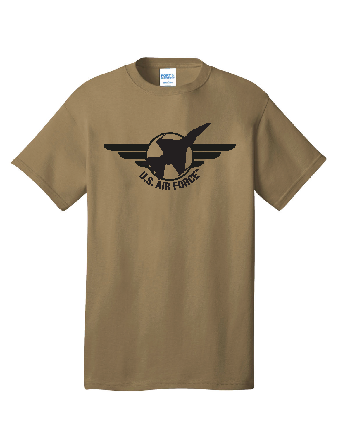 Camiseta Fostex USAF Coyote - 100% Algodón, Logo Redondo De La Fuerza Aérea Estadounidense
