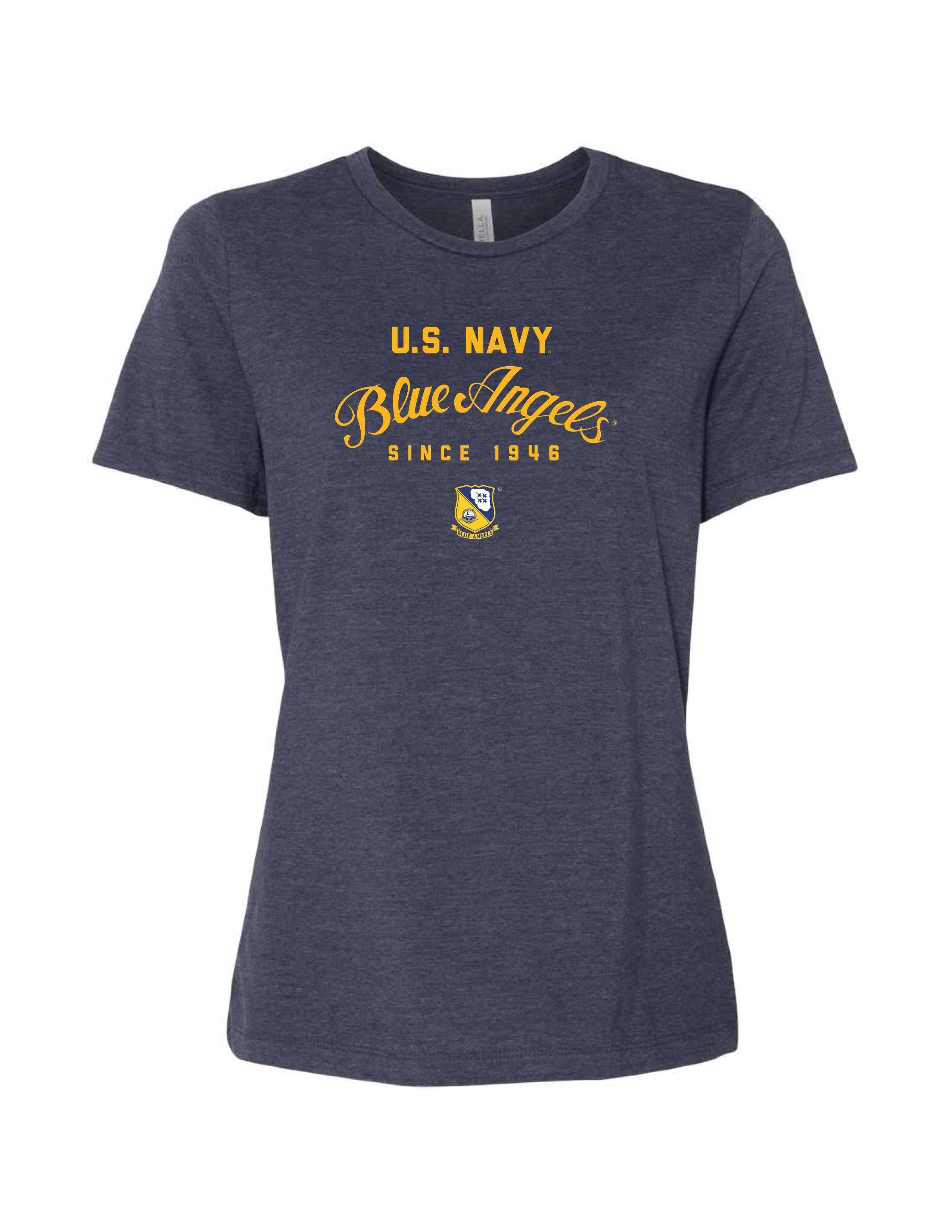 Ladies Fit Blue Angels Since 1946 T-Shirt (Heather Navy)