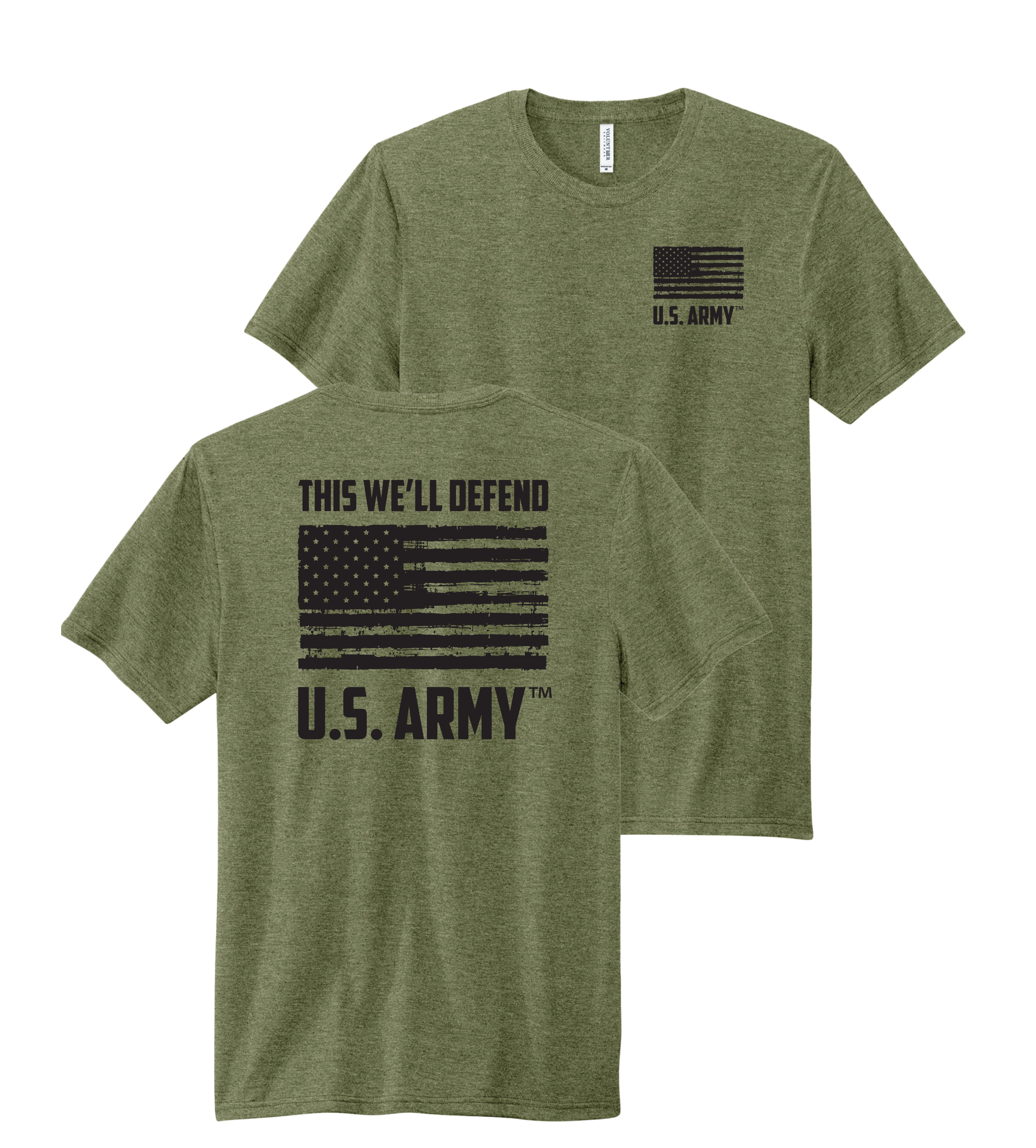 Made in the USA U.S. Army We'll Defend T-Shirt (Military Green Heather)