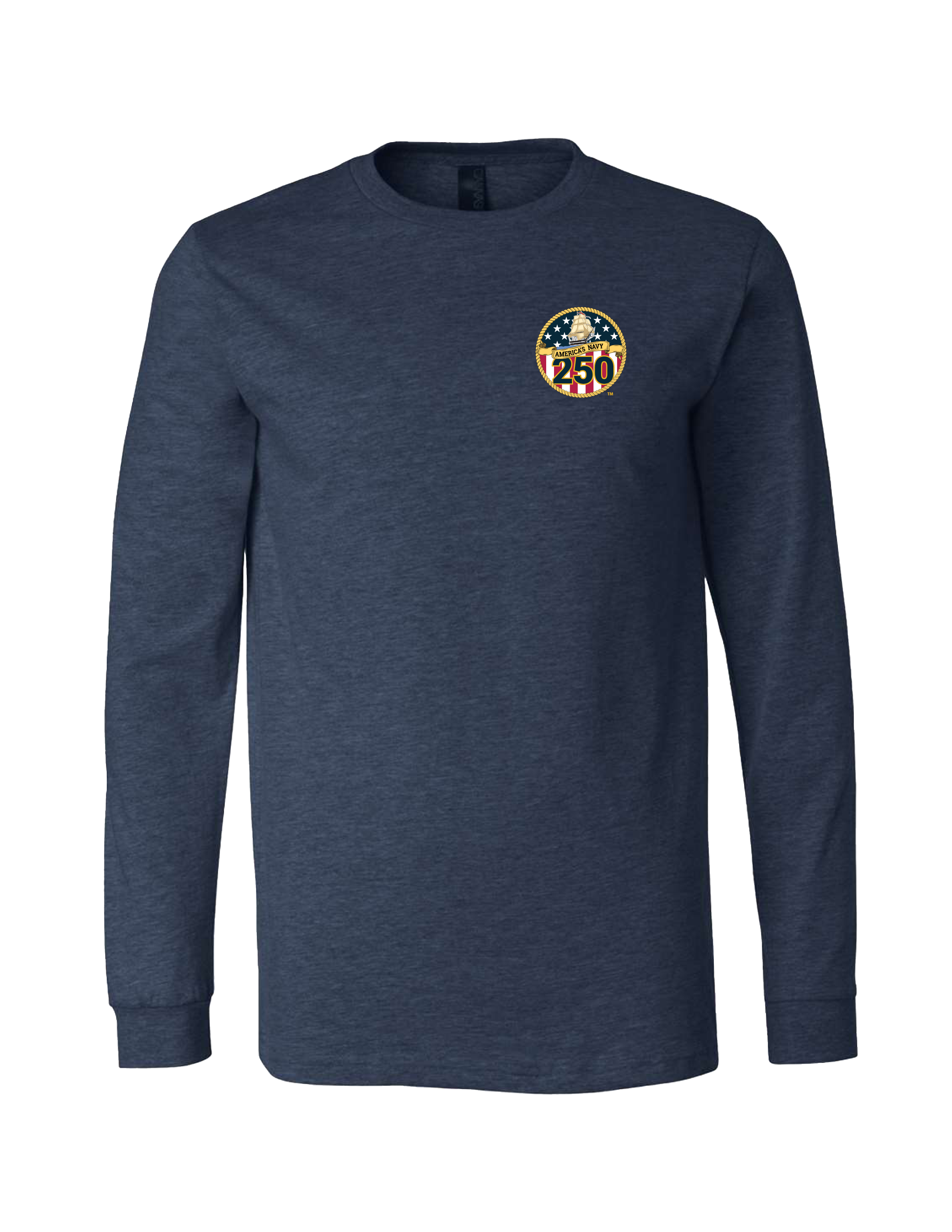 Navy 250th Birthday Long Sleeve T-Shirt (Heather Navy)