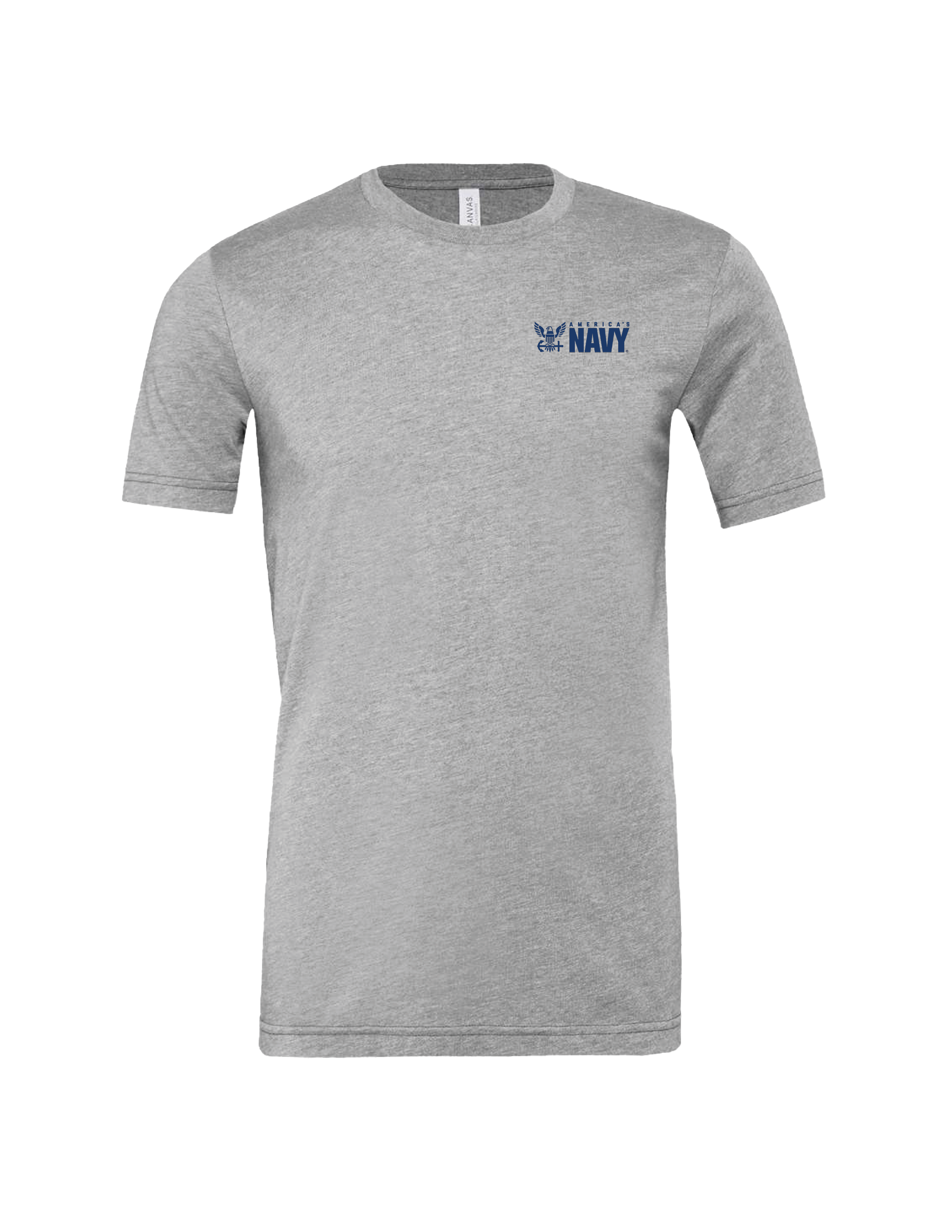 Navy Vertical Logo T-Shirt (Athletic Heather)