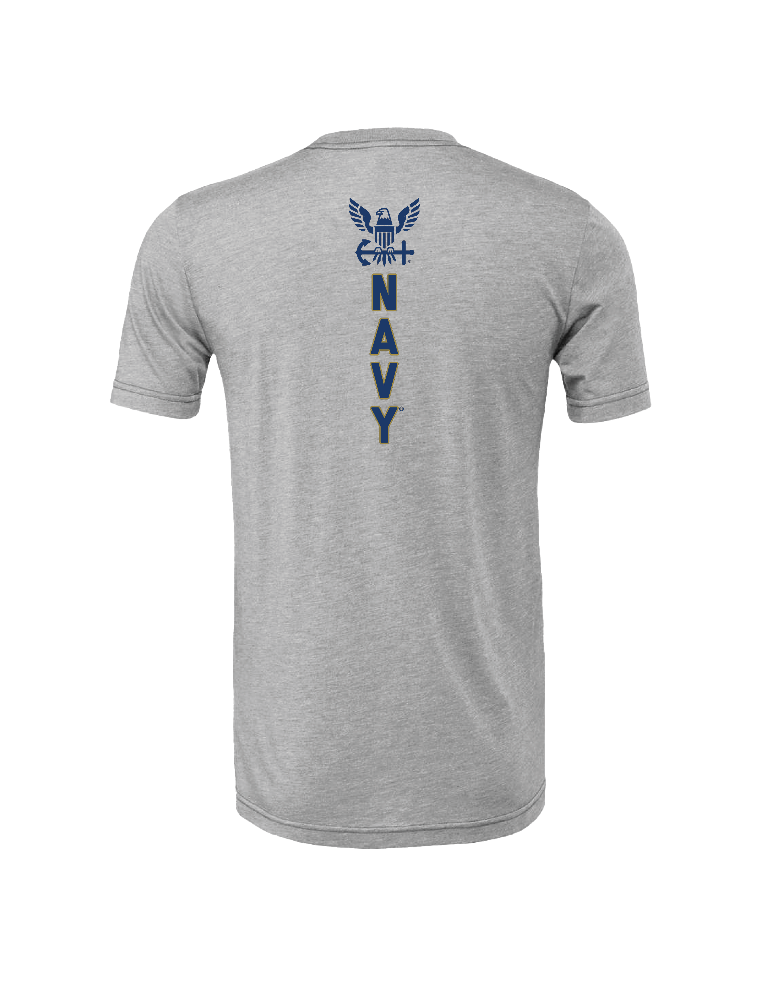 Navy Vertical Logo T-Shirt (Athletic Heather)