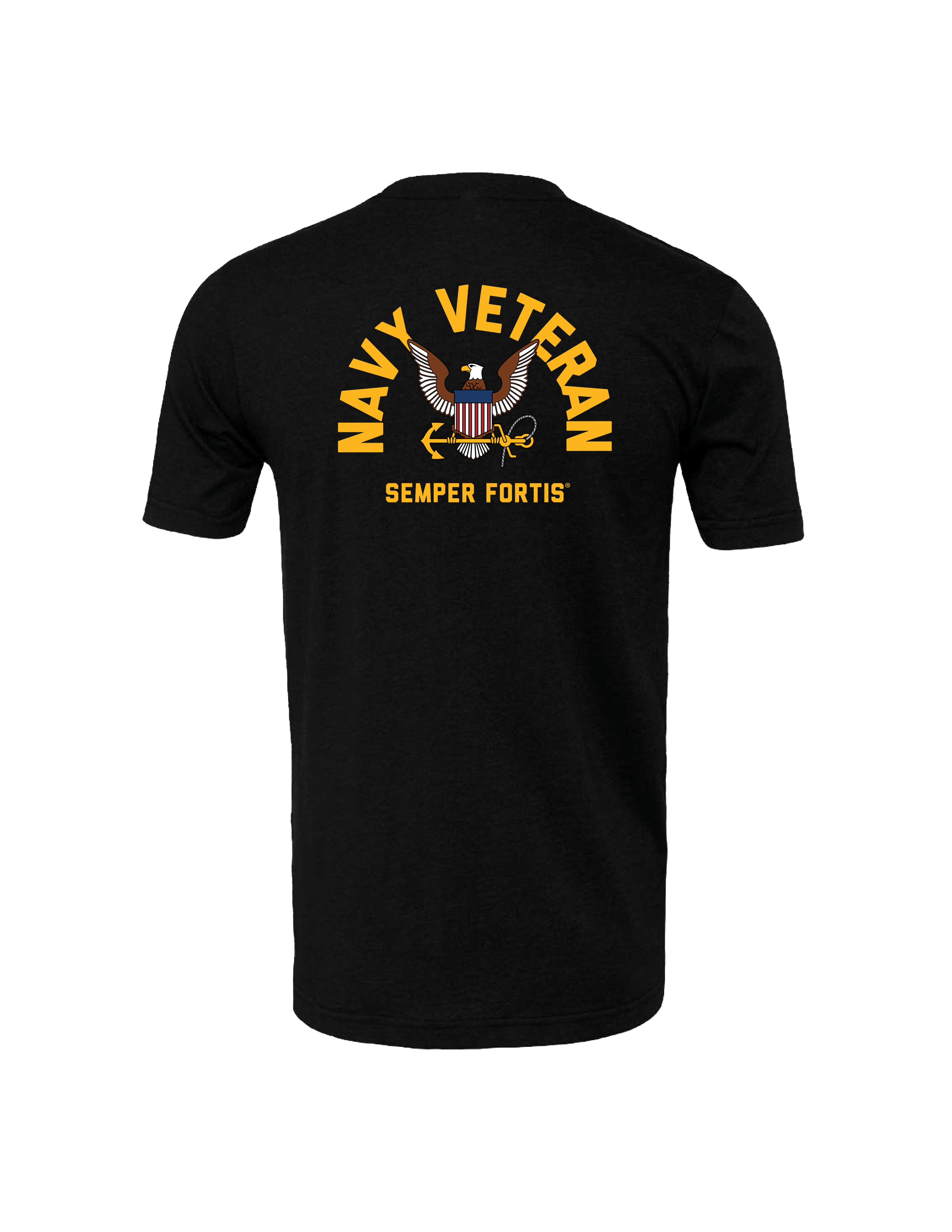 Navy Veteran T-Shirt (Black Heather)