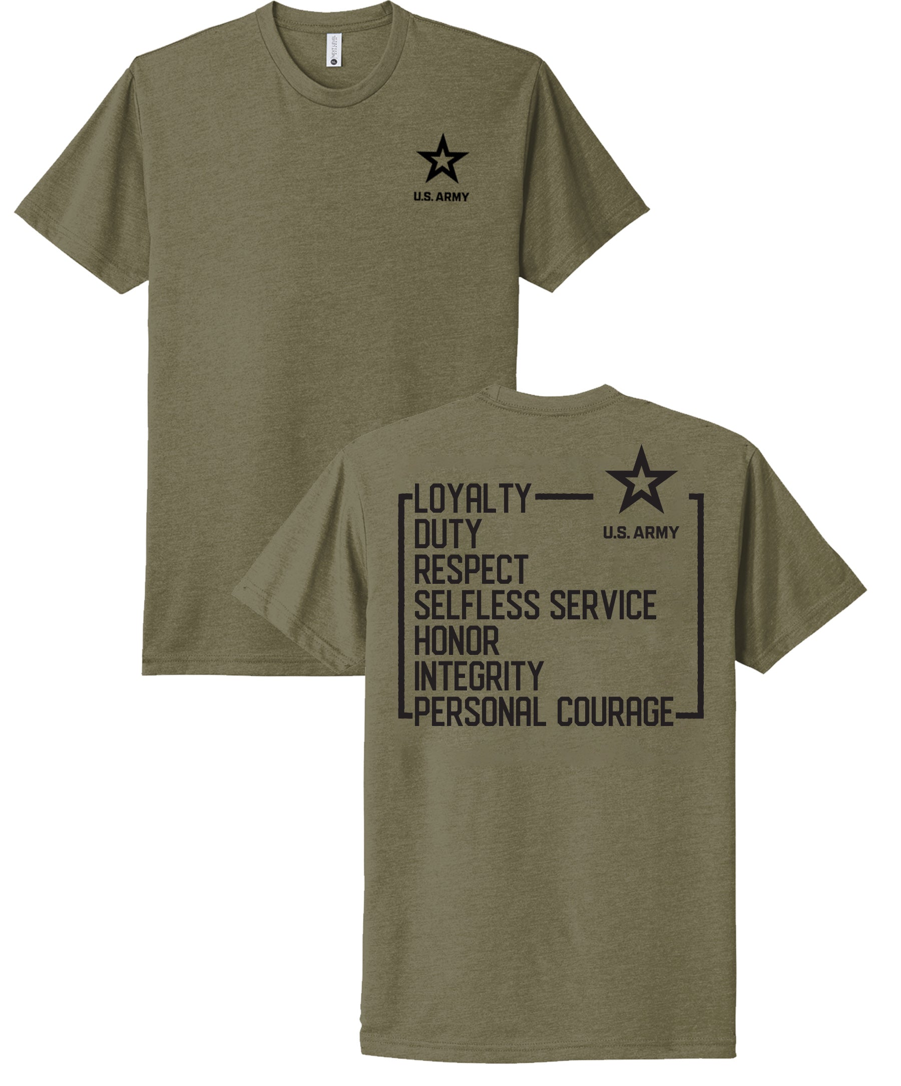 Army T-Shirt Core Values (Military Green)