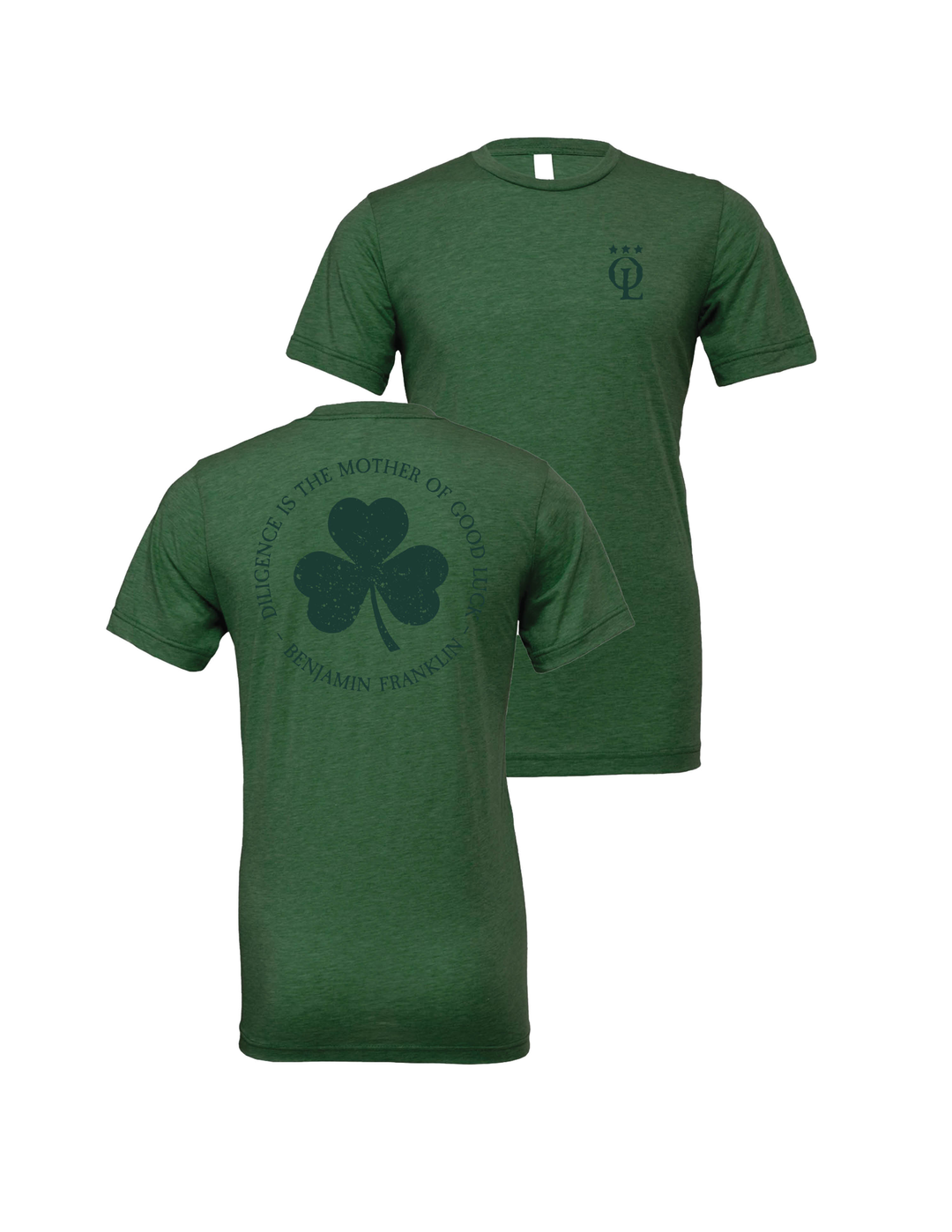 Oak and Liberty Shamrock T-Shirt Benjamin Franklin - Green