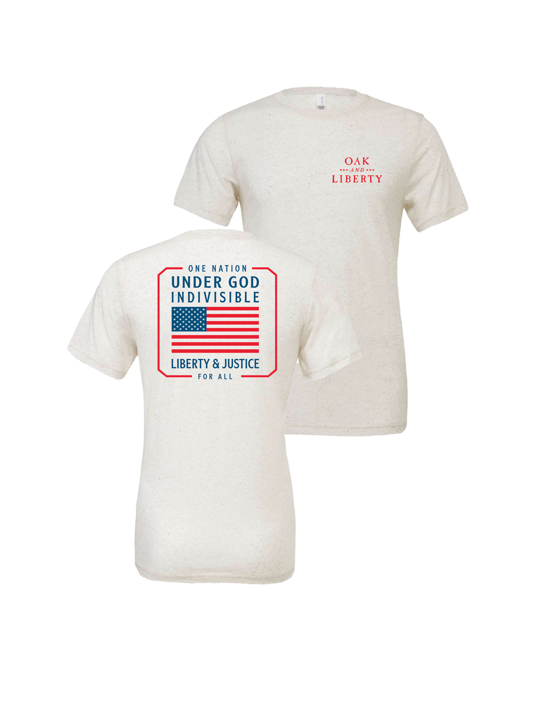 Oak and Liberty One Nation Under God T-Shirt - Heather White