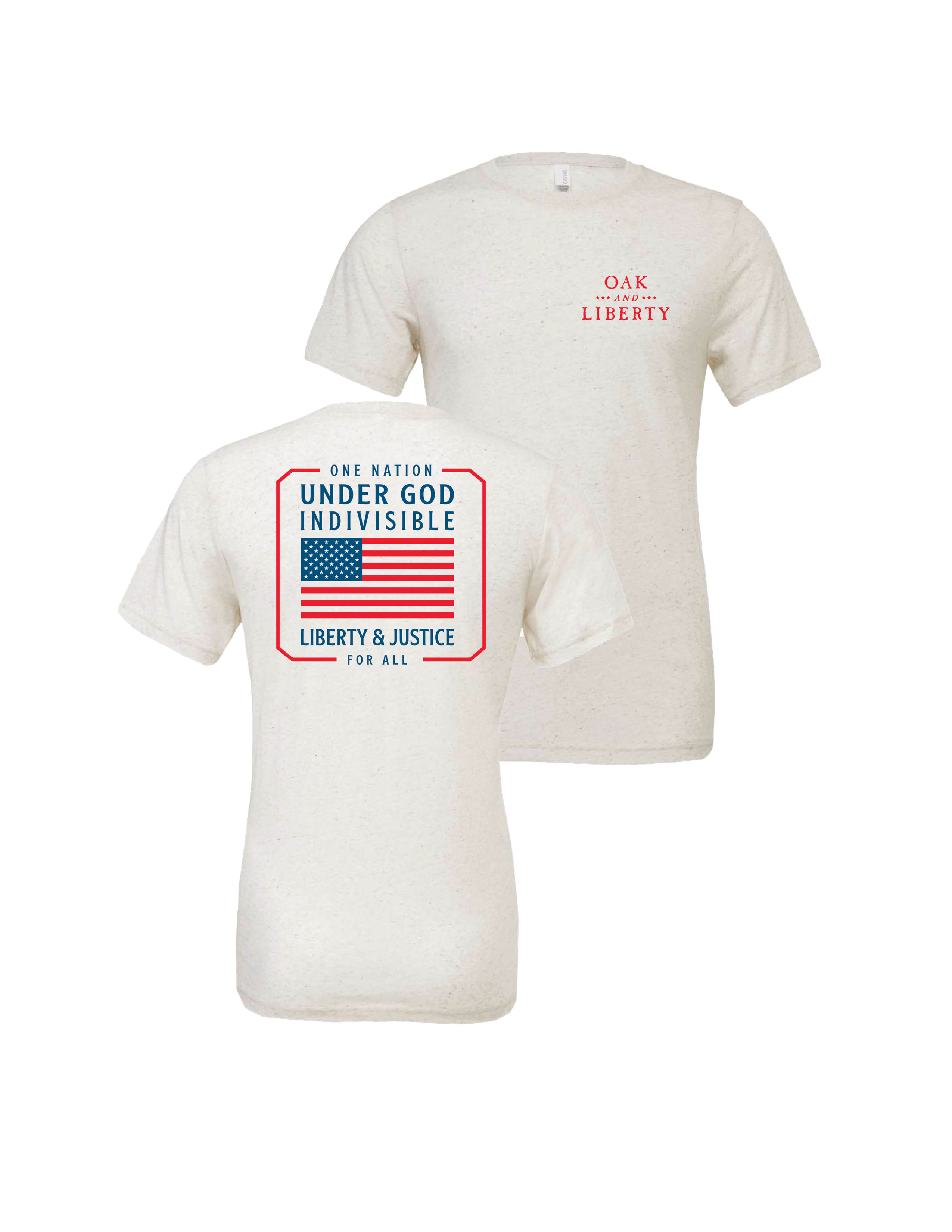 Oak and Liberty One Nation Under God T-Shirt - Heather White