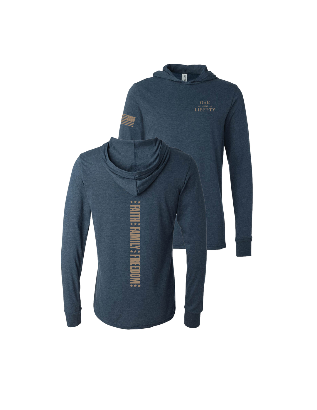 Oak and Liberty Faith Family Freedom Lightweight Hoodie - Navy