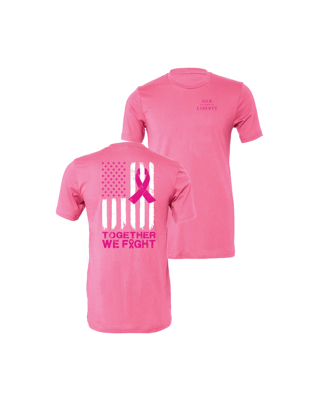 Oak & Liberty Breast Cancer Awareness Patriotic T-Shirt - Pink