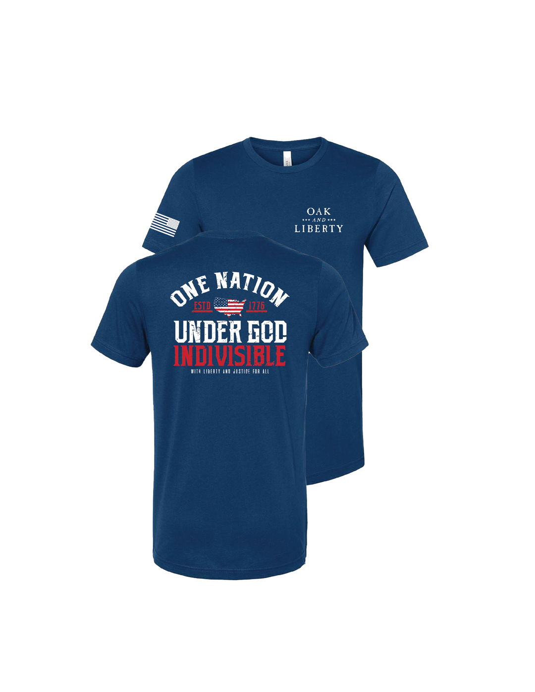 Oak & Liberty One Nation Under God Patriotic T-Shirt – Blue