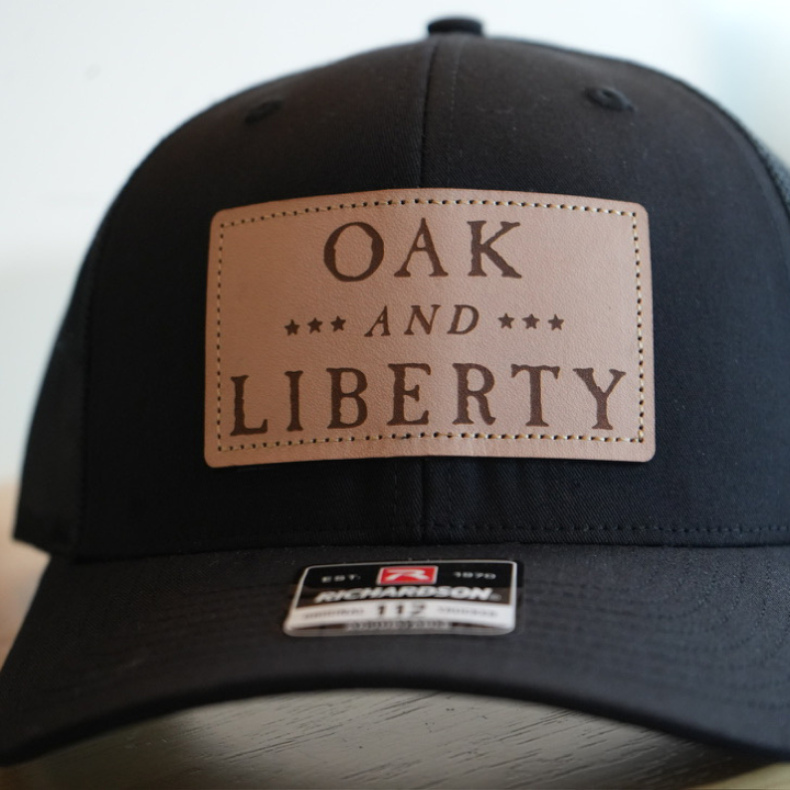 Oak and Liberty Trucker Leather Patch Hat (Black)
