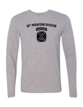 10th Mountain Long Sleeve T-Shirt (Gray)