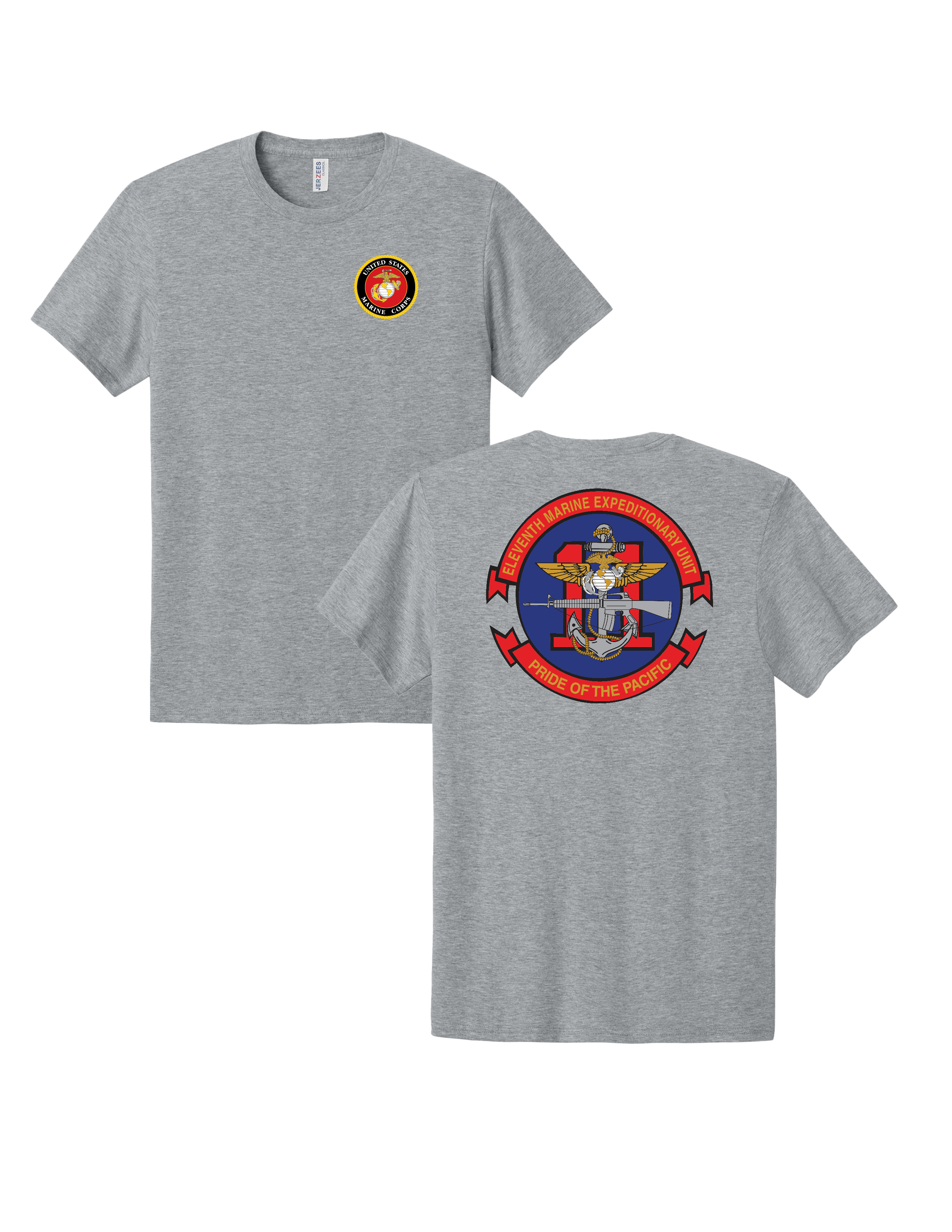 United States Marine Corps 11th Marine Expeditionary Unit T-Shirt - Athletic Heather