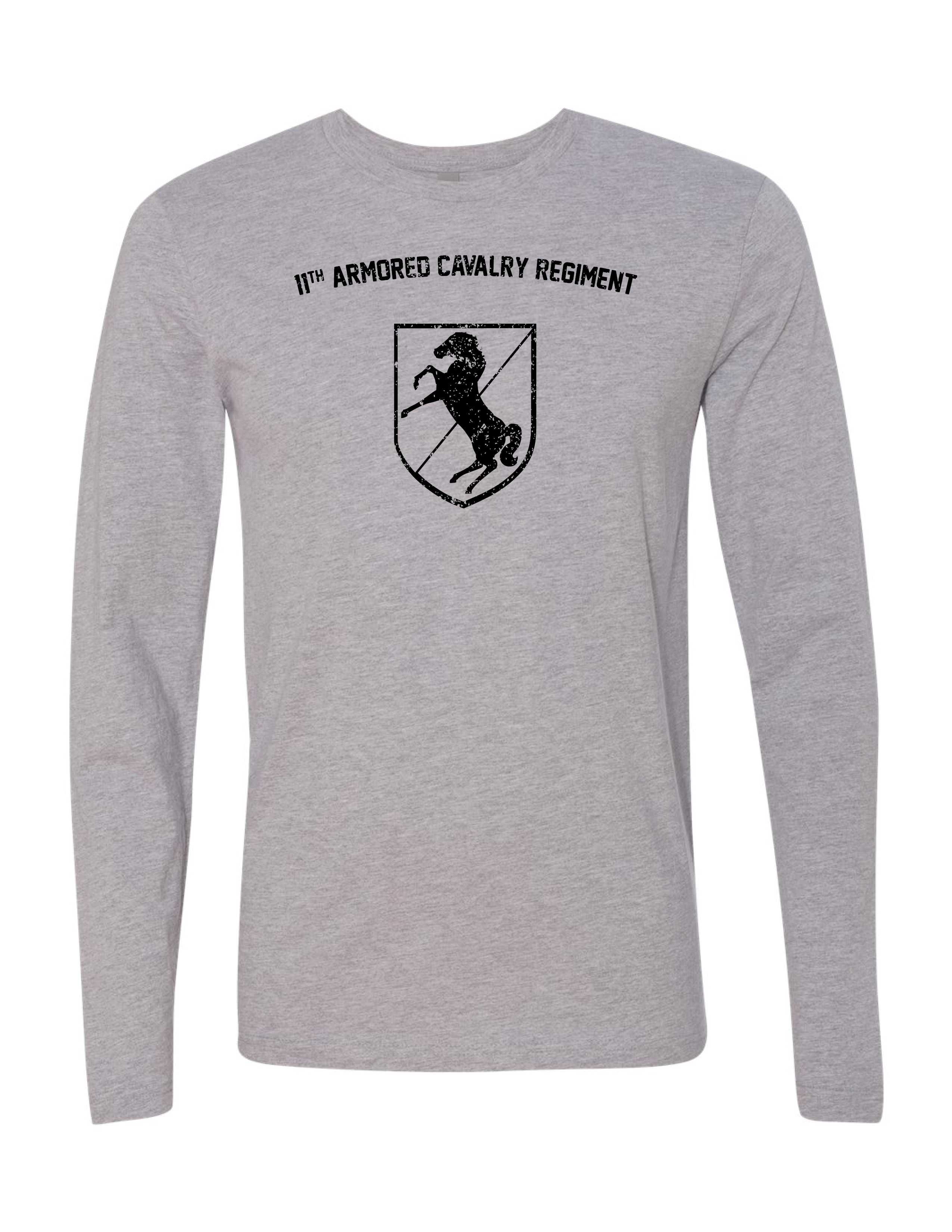 11th Armored Cavalry Long Sleeve T-Shirt (Gray)