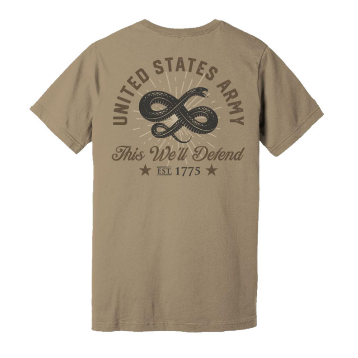 Army Snake This We'll Defend T-Shirt (Coyote Brown) Small Coyote Brown