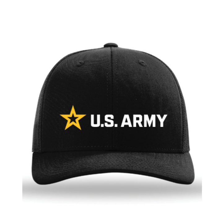 U.S. Army Casual Structured Hat - Black - Horizontal Logo