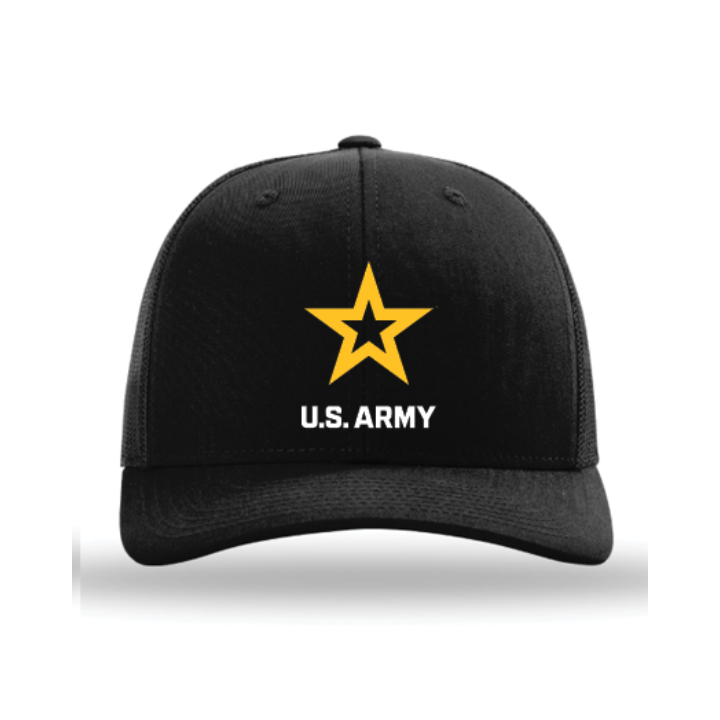 U.S. Army Casual Structured Hat - Black - Stacked Logo