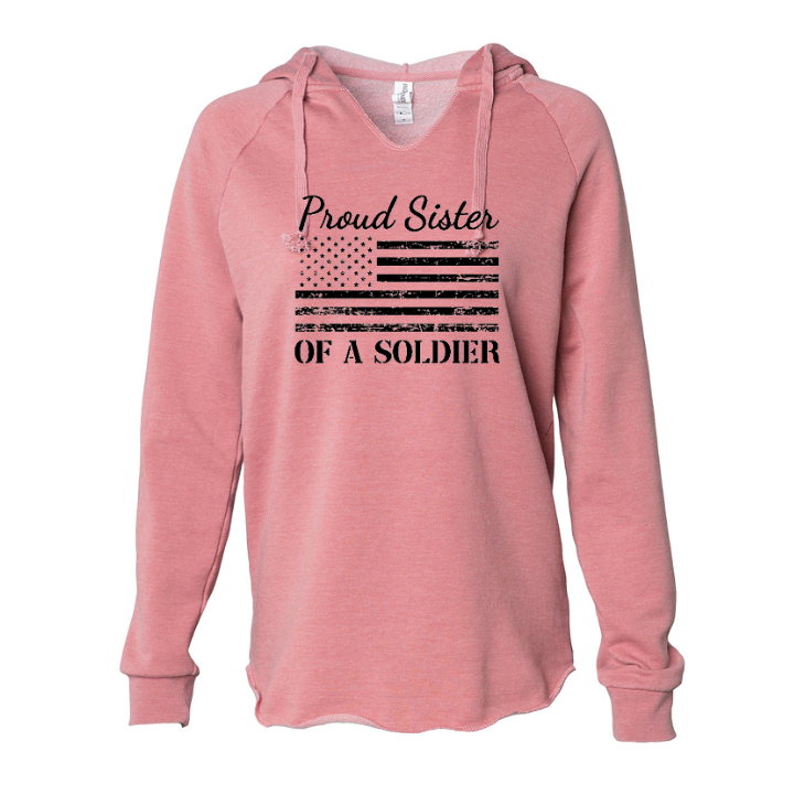 Proud Sister of a Soldier Sweatshirt (Pink)