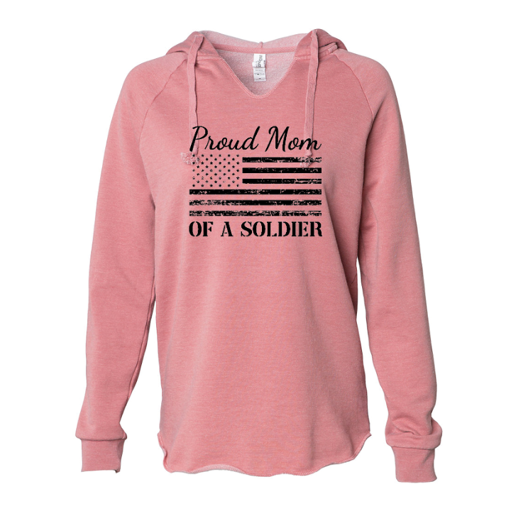 Proud Mom of a Soldier Sweatshirt (Pink)