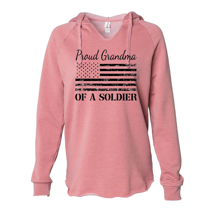 Proud Grandma of a Soldier Sweatshirt (Pink)