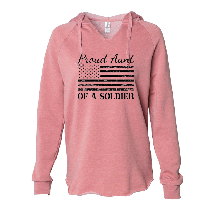 Proud Aunt of a Soldier Sweatshirt (Pink)