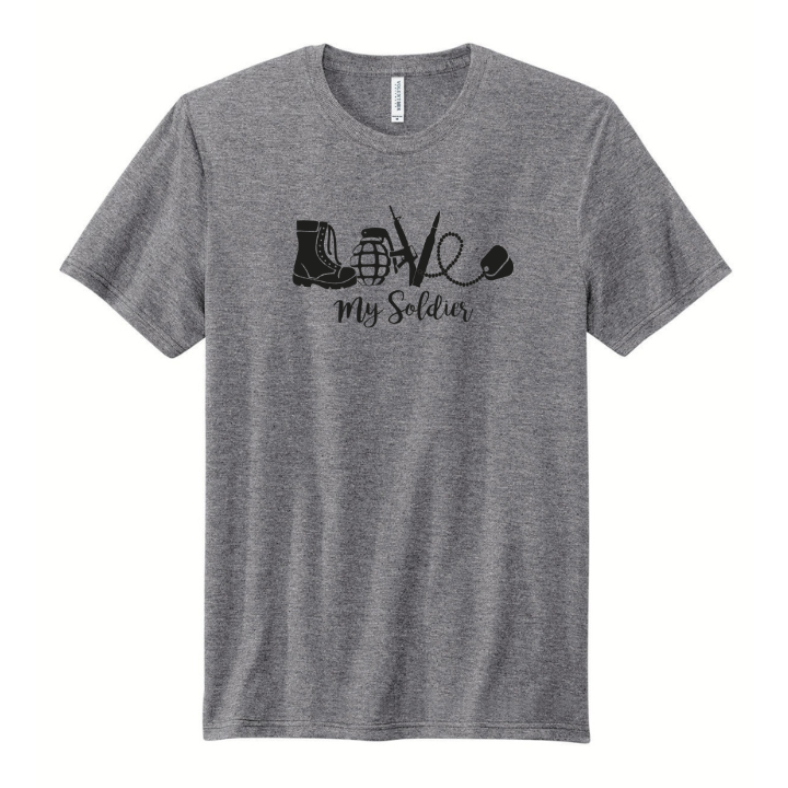 Made in the USA Love My Soldier T-Shirt (Grey Heather)