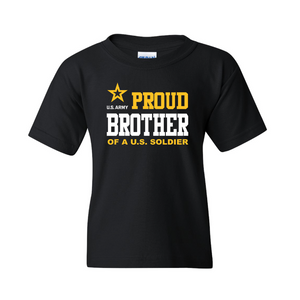 U.S. Army Proud Brother Youth T-Shirt (Black)