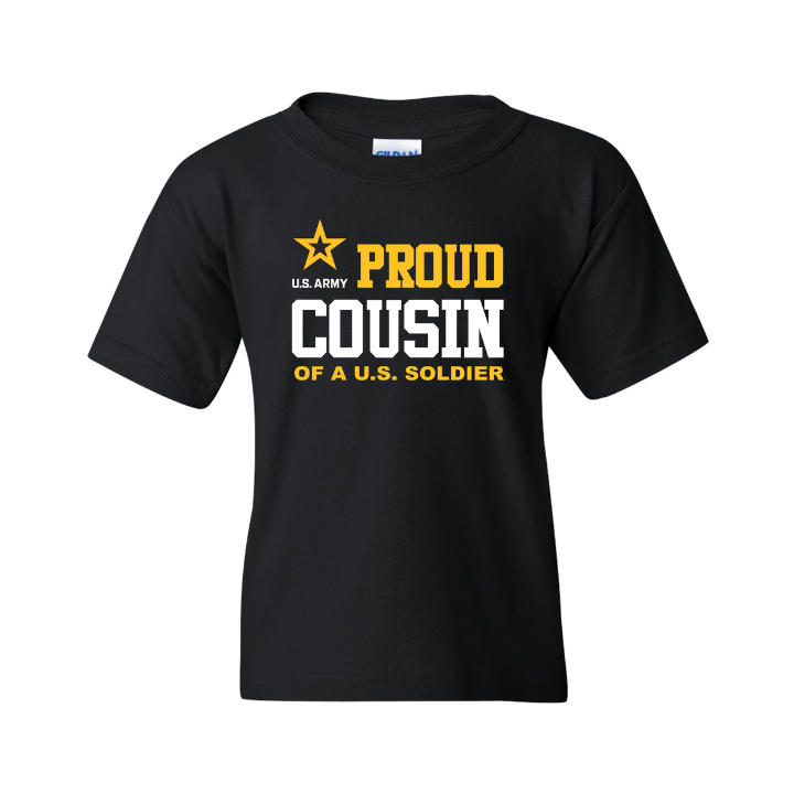 U.S. Army Proud Cousin Youth T-Shirt (Black)