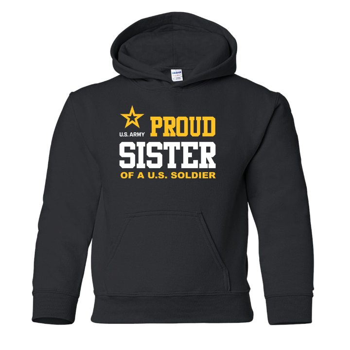 U.S. Army Proud Sister Youth Hoodie (Black)