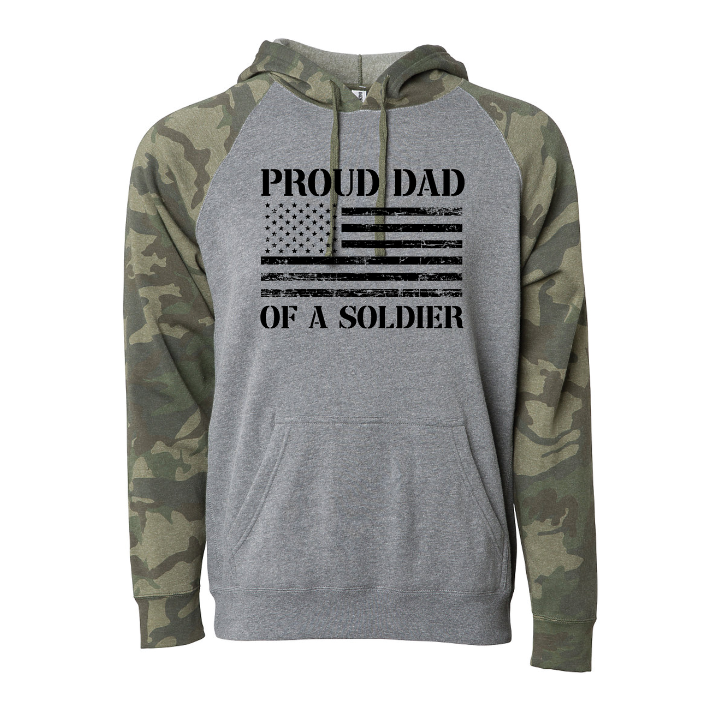 Proud Dad of a Soldier Camo Hoodie (Camo)