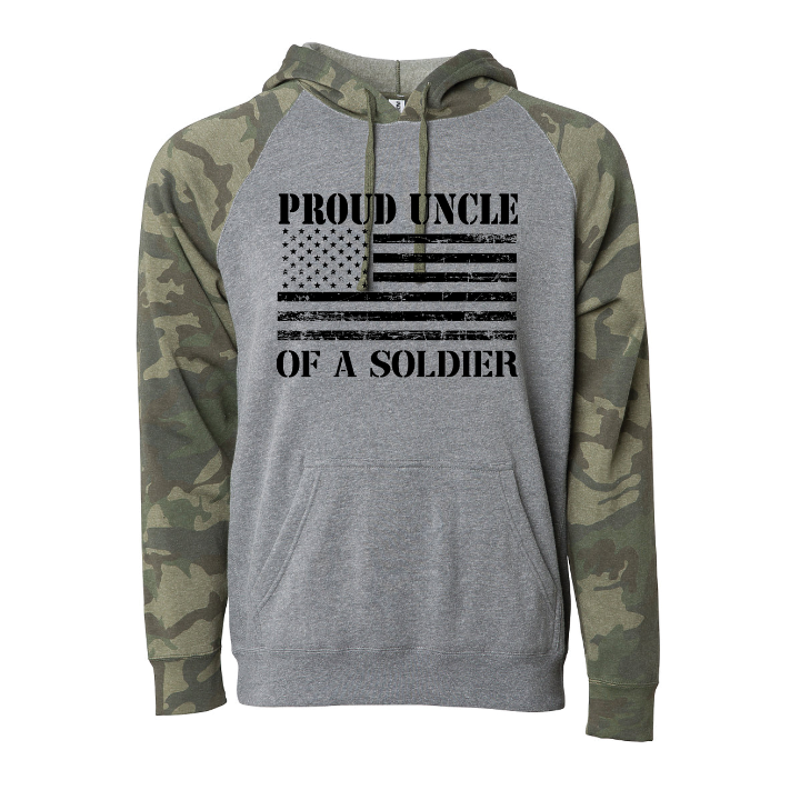 Proud Uncle of a Soldier Camo Hoodie (Camo)