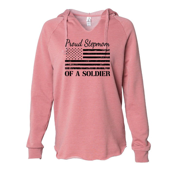 Proud Step Mom of A Soldier Sweatshirt (Pink)