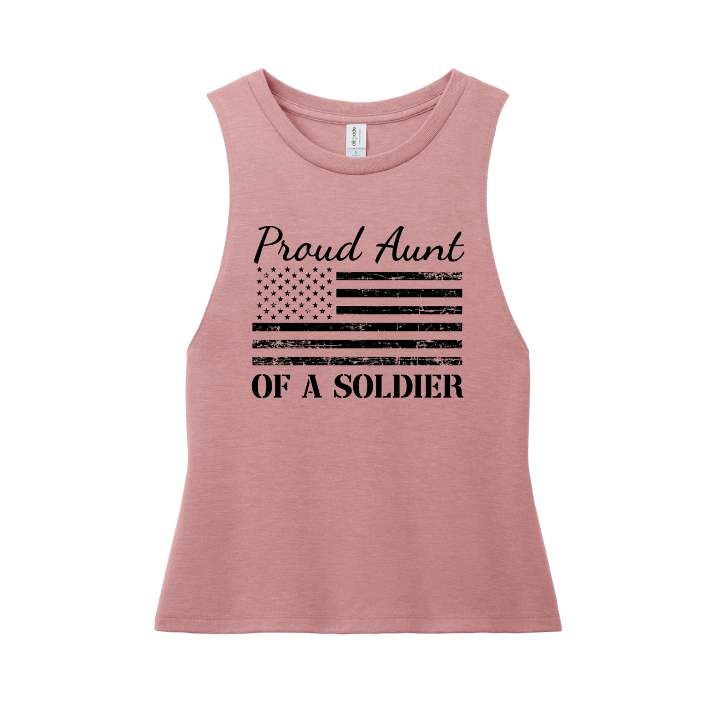 Proud Aunt of a Soldier Muscle Tank (Pink)