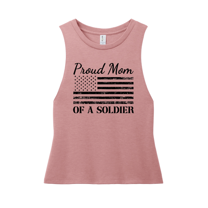 Proud Mom of a Soldier Muscle Tank (Pink)