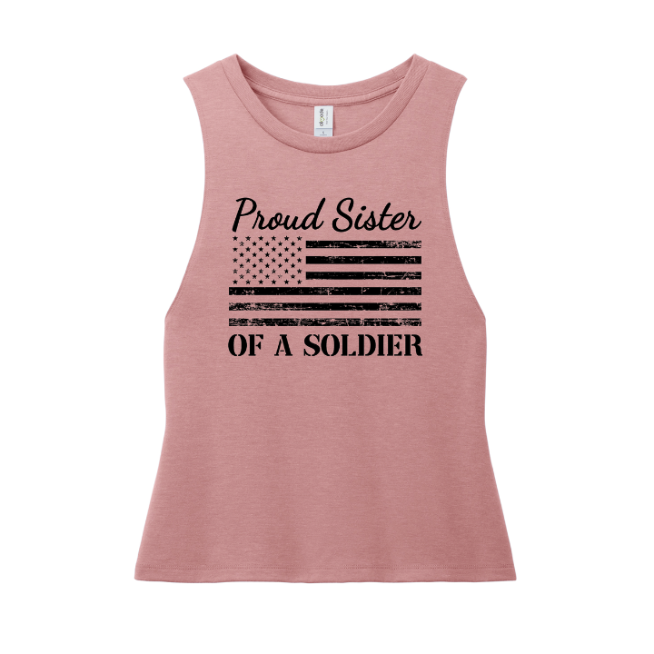 Proud Sister of a Soldier Muscle Tank (Pink)