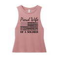 Proud Wife of a Soldier Muscle Tank (Vintage Rose)