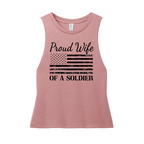 Proud Wife of a Soldier Muscle Tank (Vintage Rose)