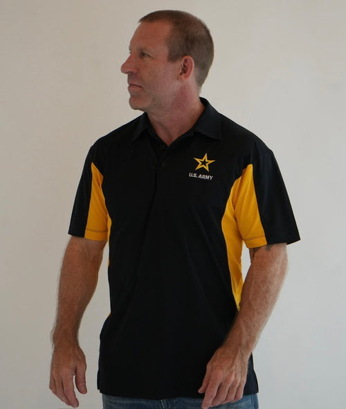 U.S. Army Mens Polo (Black and Gold)