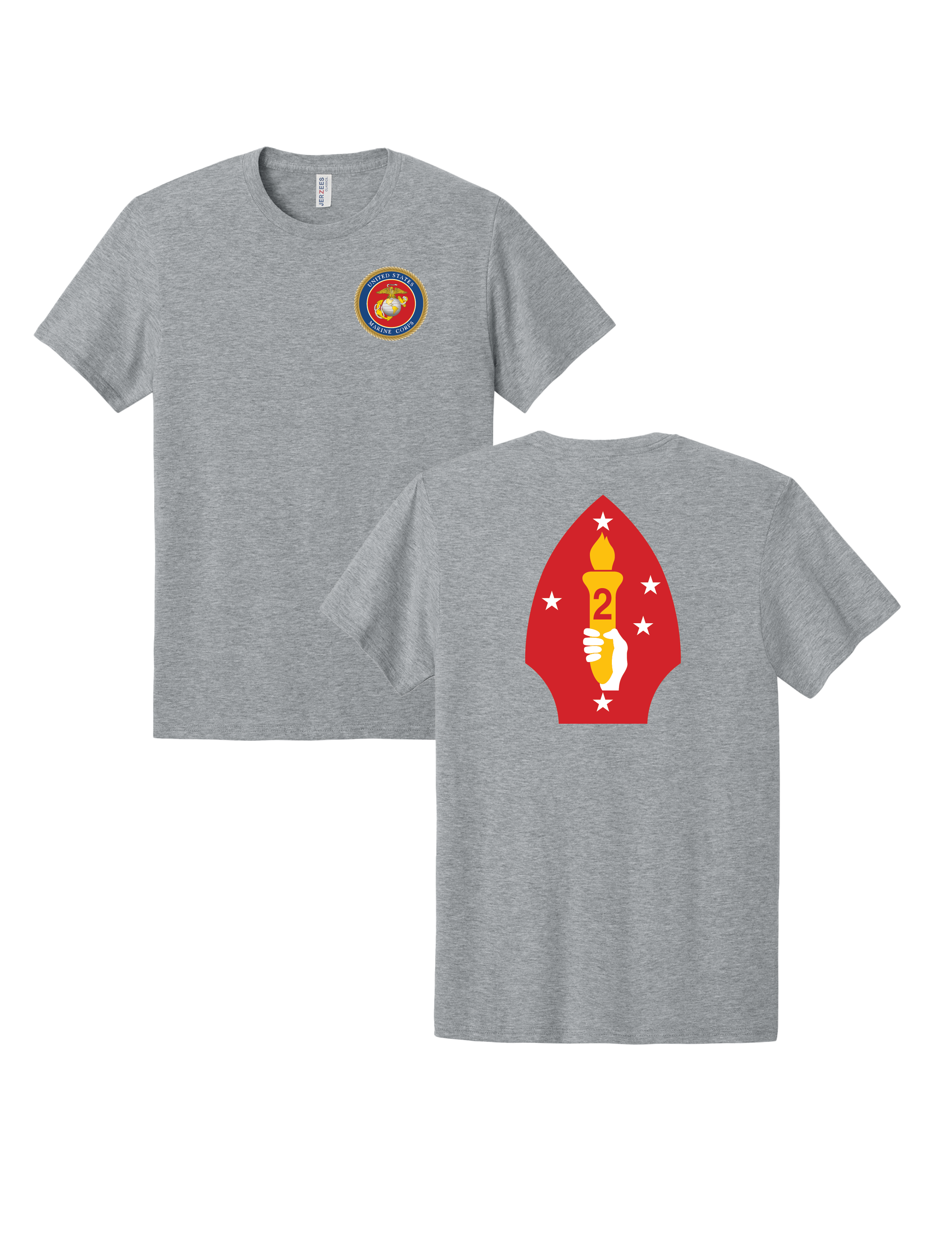 United States Marine Corps 2nd Marine Division T-Shirt - Athletic Heather