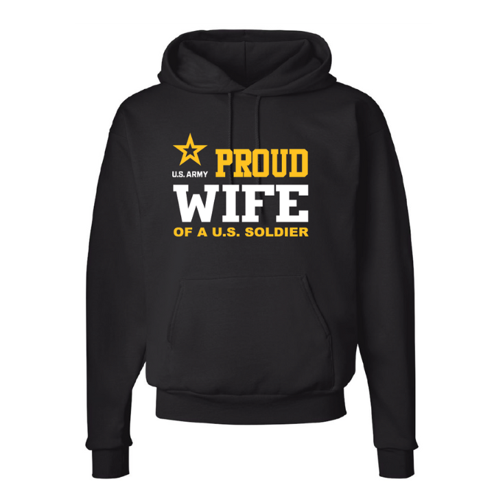 U.S. Army Proud Wife Hoodie (Black)