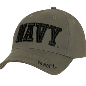 US Navy Low Profile Cap - Olive Drab with Black Embroidery