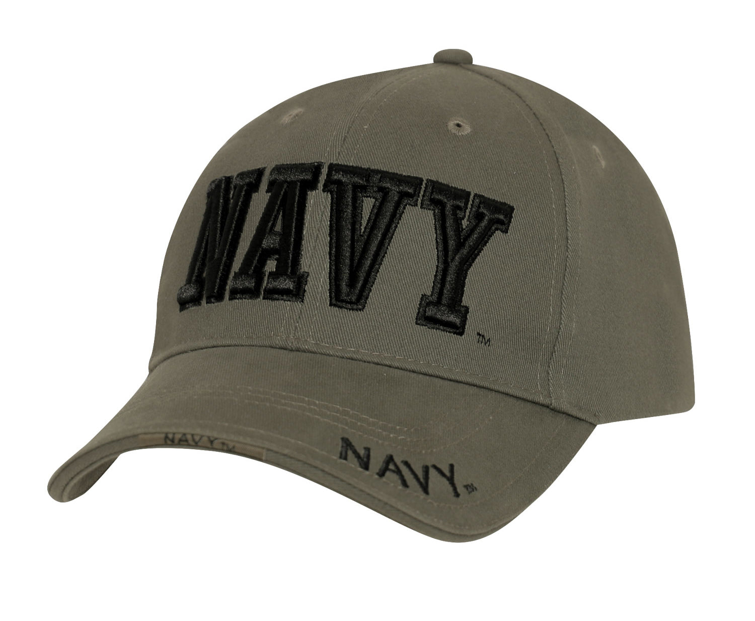 US Navy Low Profile Cap - Olive Drab with Black Embroidery