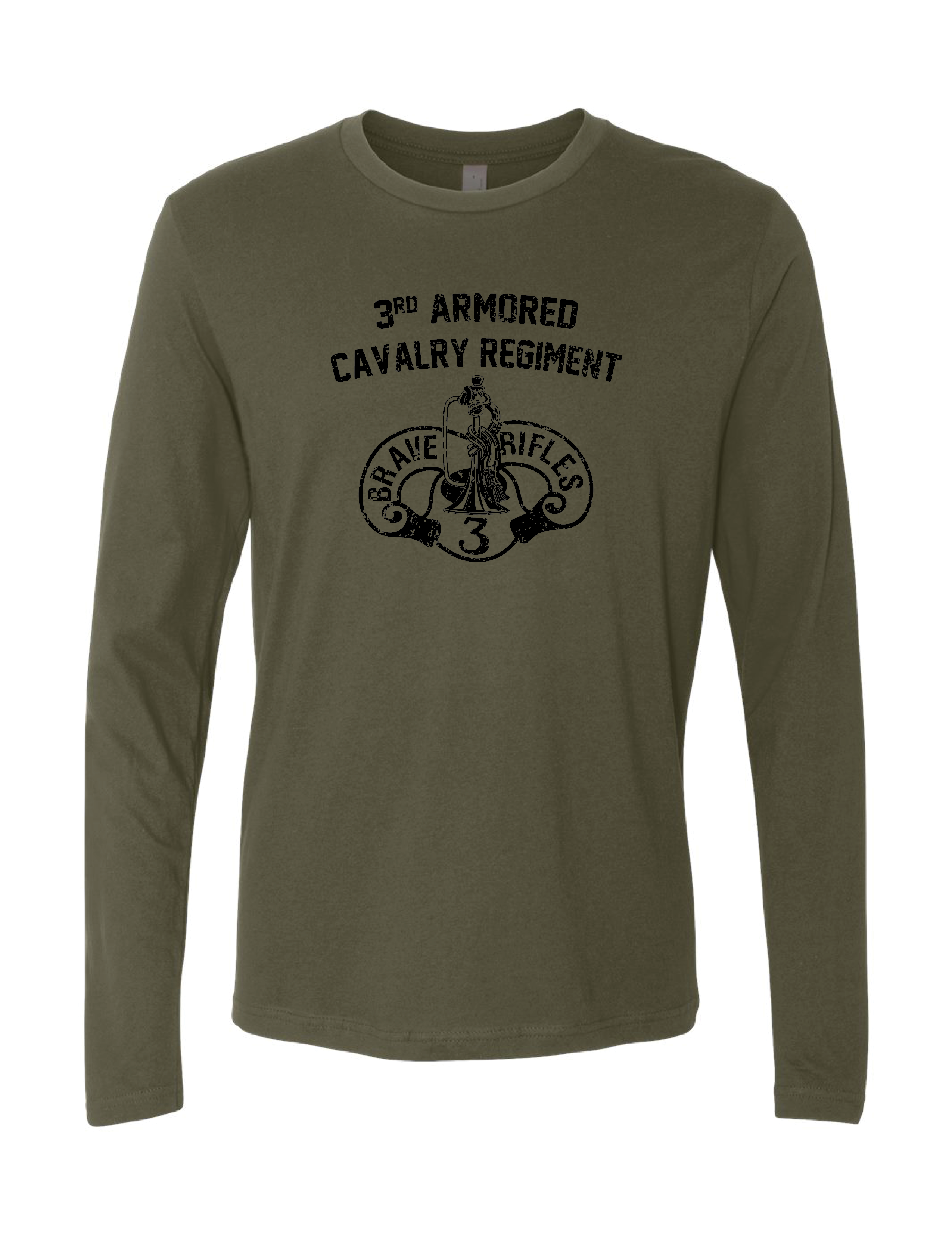 3rd Armored Calvary Regiment Long Sleeve T-Shirt (Military Green)