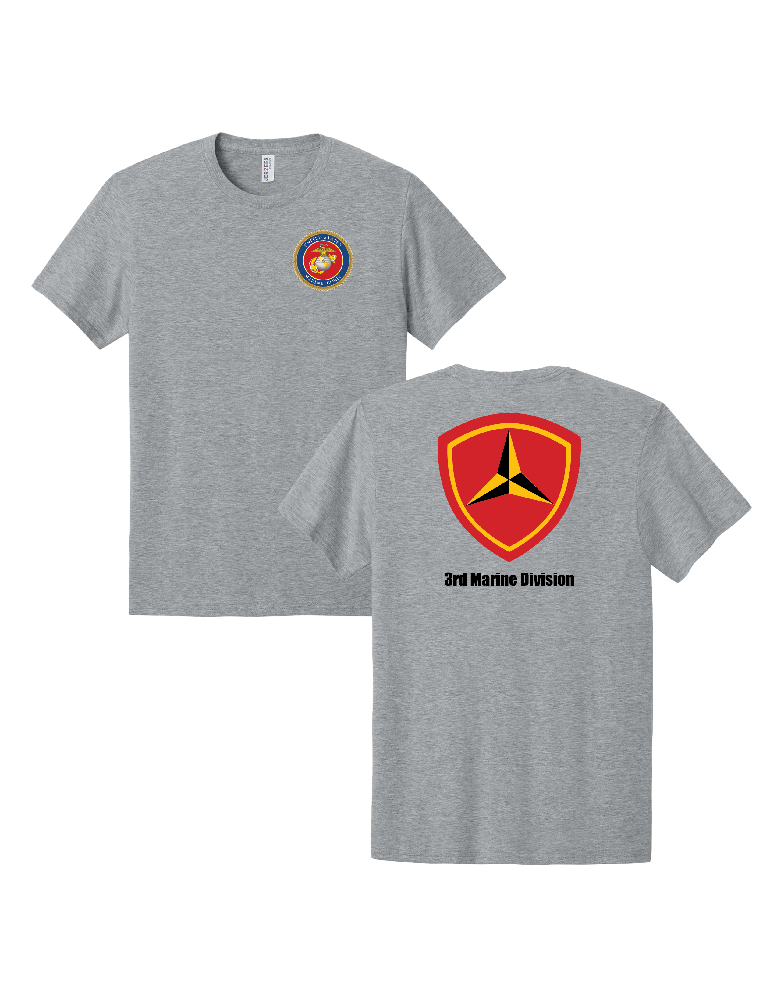 United States Marine Corps 3rd Marine Division T-Shirt - Athletic Heather